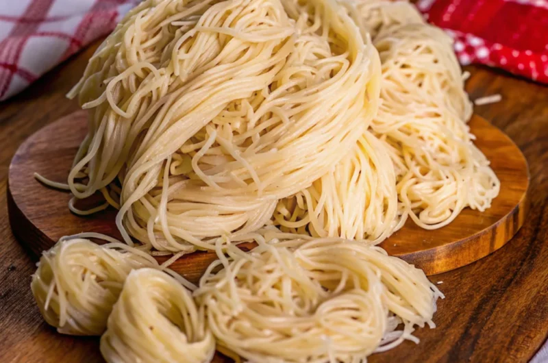 Kataifi recipe with shredded filo dough, filled with nuts, and drizzled with sweet syrup – a traditional Middle Eastern dessert.